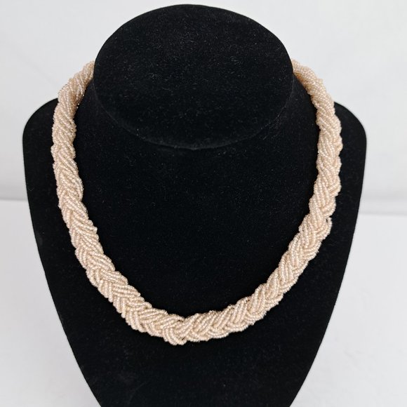 Vintage Seed Bead Multi Strand Necklace and Screw Back Earring Set - Picture 3 of 16